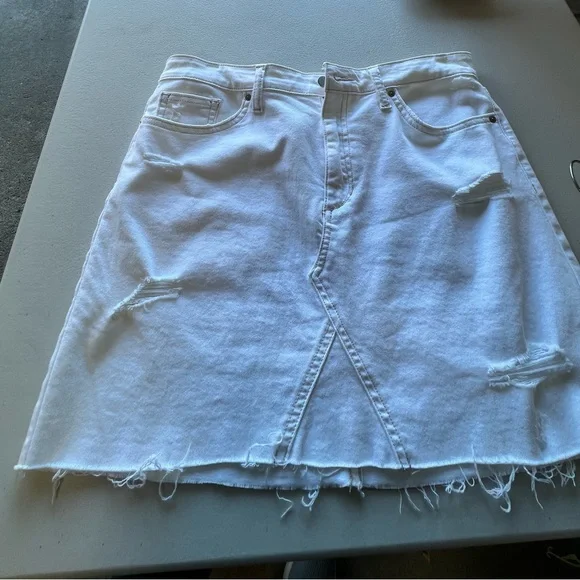 White Denim Skirt - Picture 1 of 8